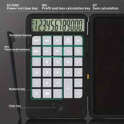 LCD Writing Calculator with Notepad - Perfect for Students & Professionals